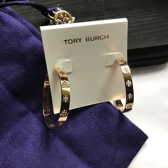 Tory Burch Jewelry - NWT Tory Burch T hoop earrings